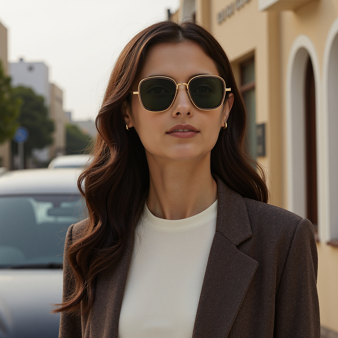 Grey Silver Full Rim Square Vincent Chase Polarized Sun Metal VC