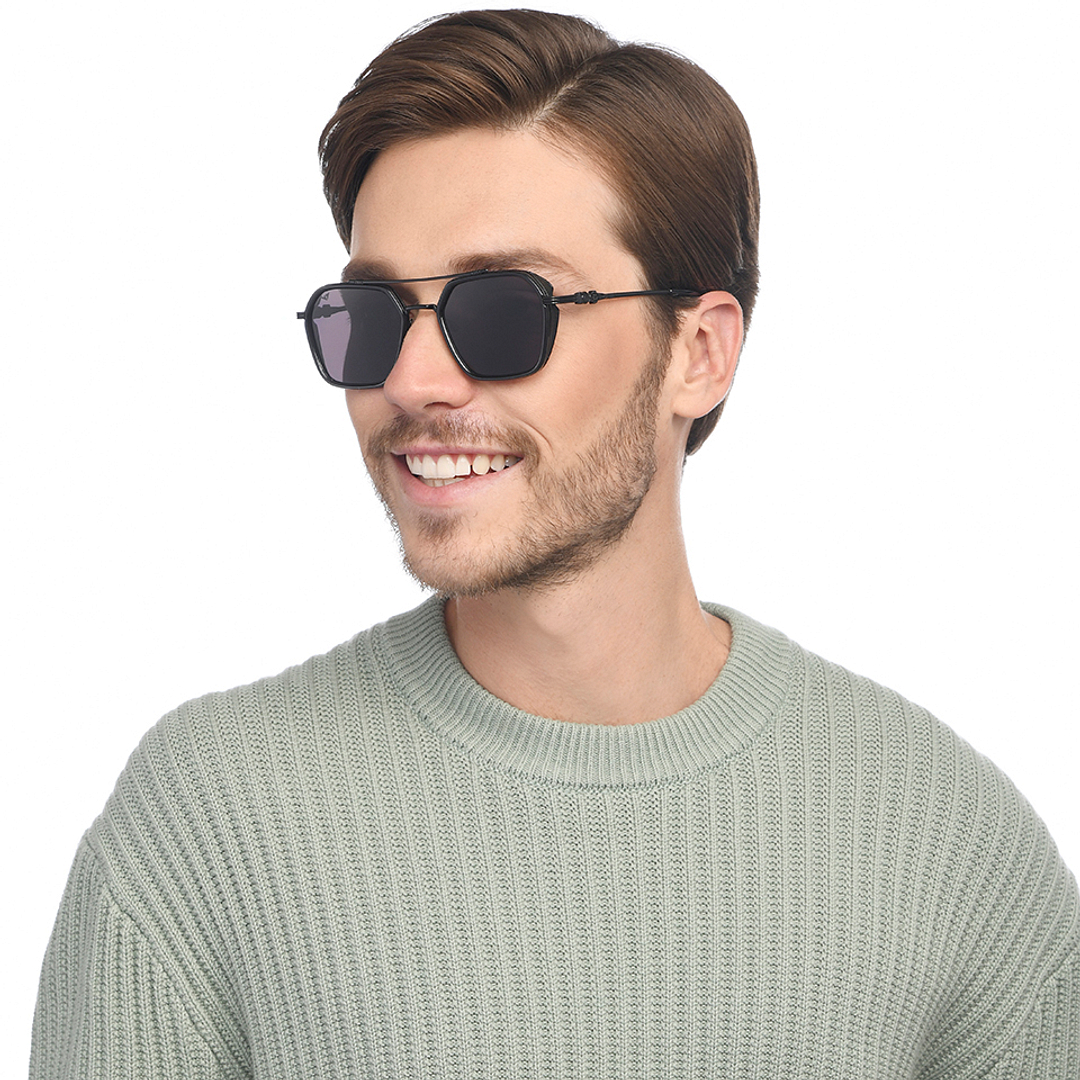 Vincent Chase Black Full Rim Geometric left side