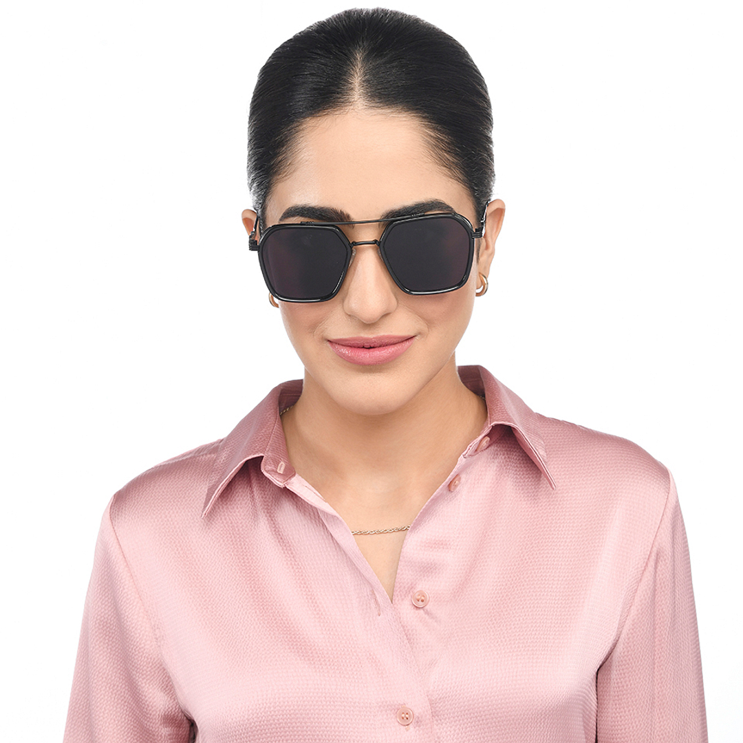 Vincent Chase Black Full Rim Geometric left side