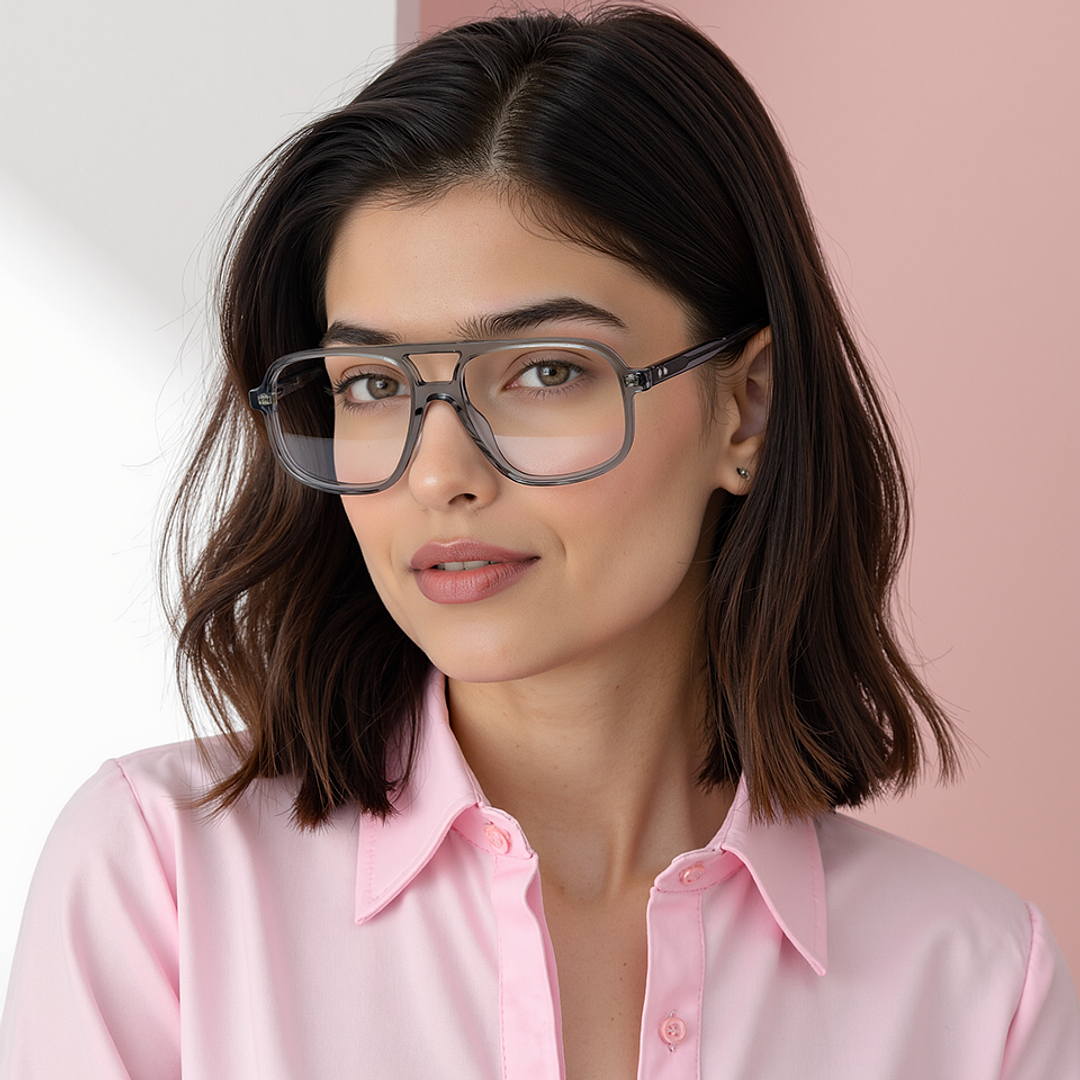 Vincent Chase Online Gray Transparent Full Rim Square right side