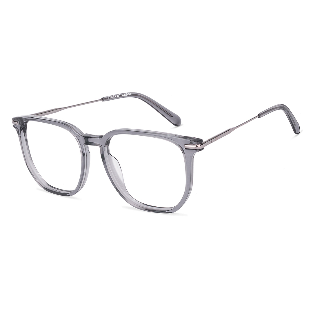 Vincent Chase Gray Transparent Full Rim Geometric left side