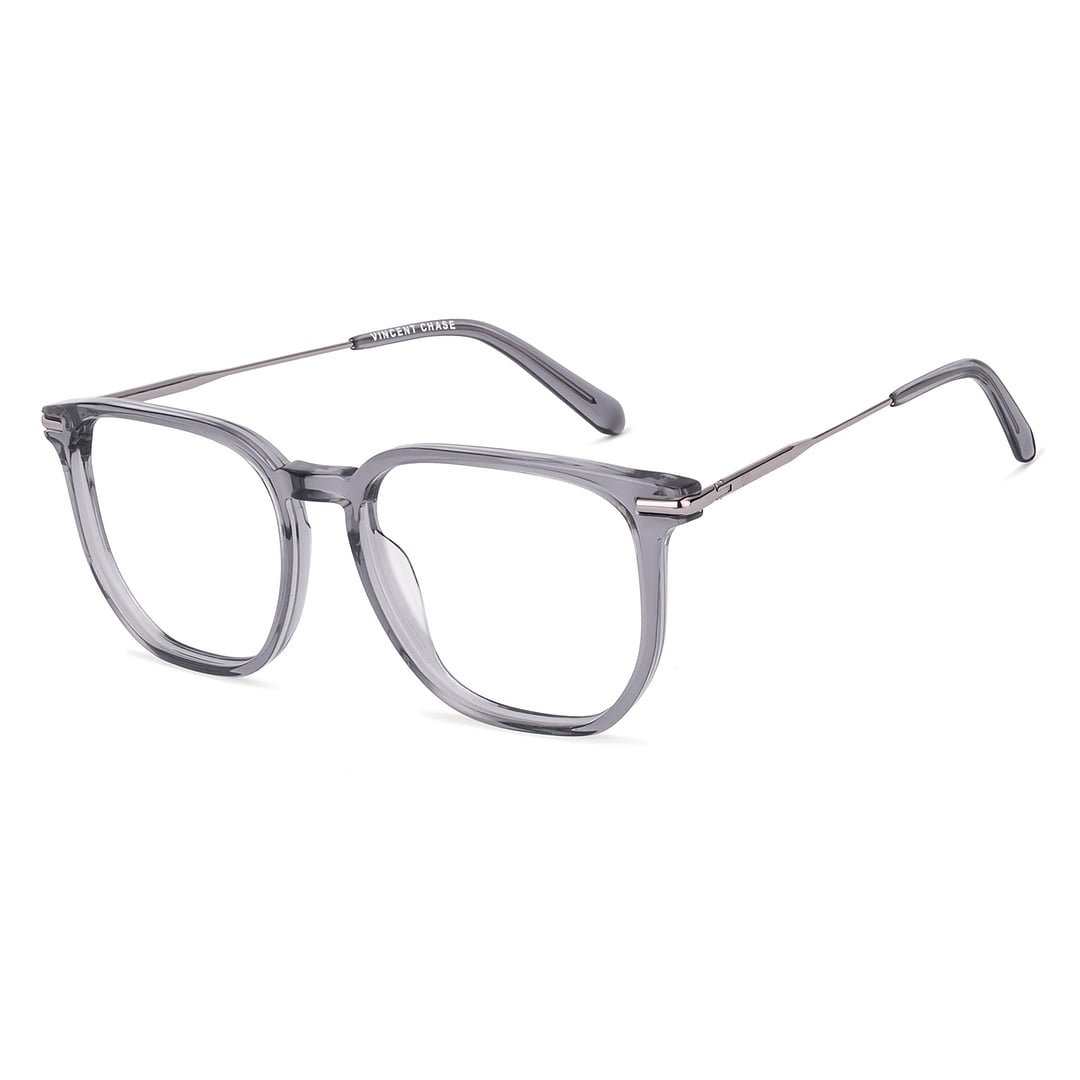 Vincent Chase Gray Transparent Full Rim Geometric right side