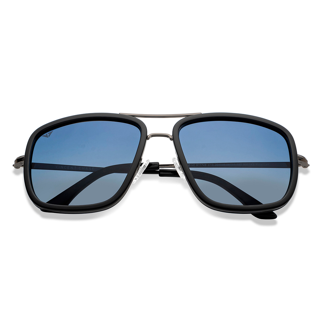 Vincent Chase Polarized Gunmetal Full Rim Square left side