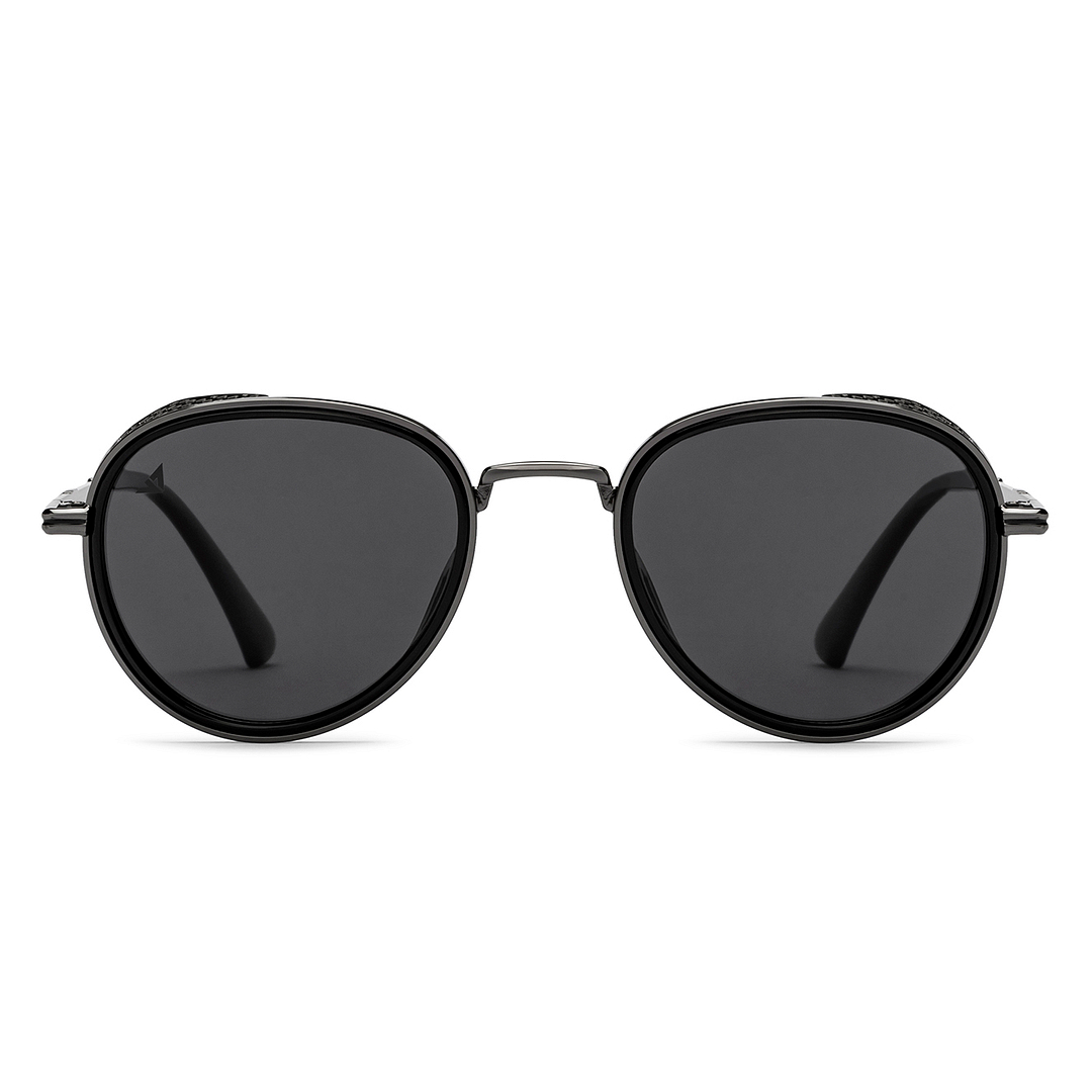 Grey Gunmetal Full Rim Aviator Vincent Chase VC Sun Metal VC