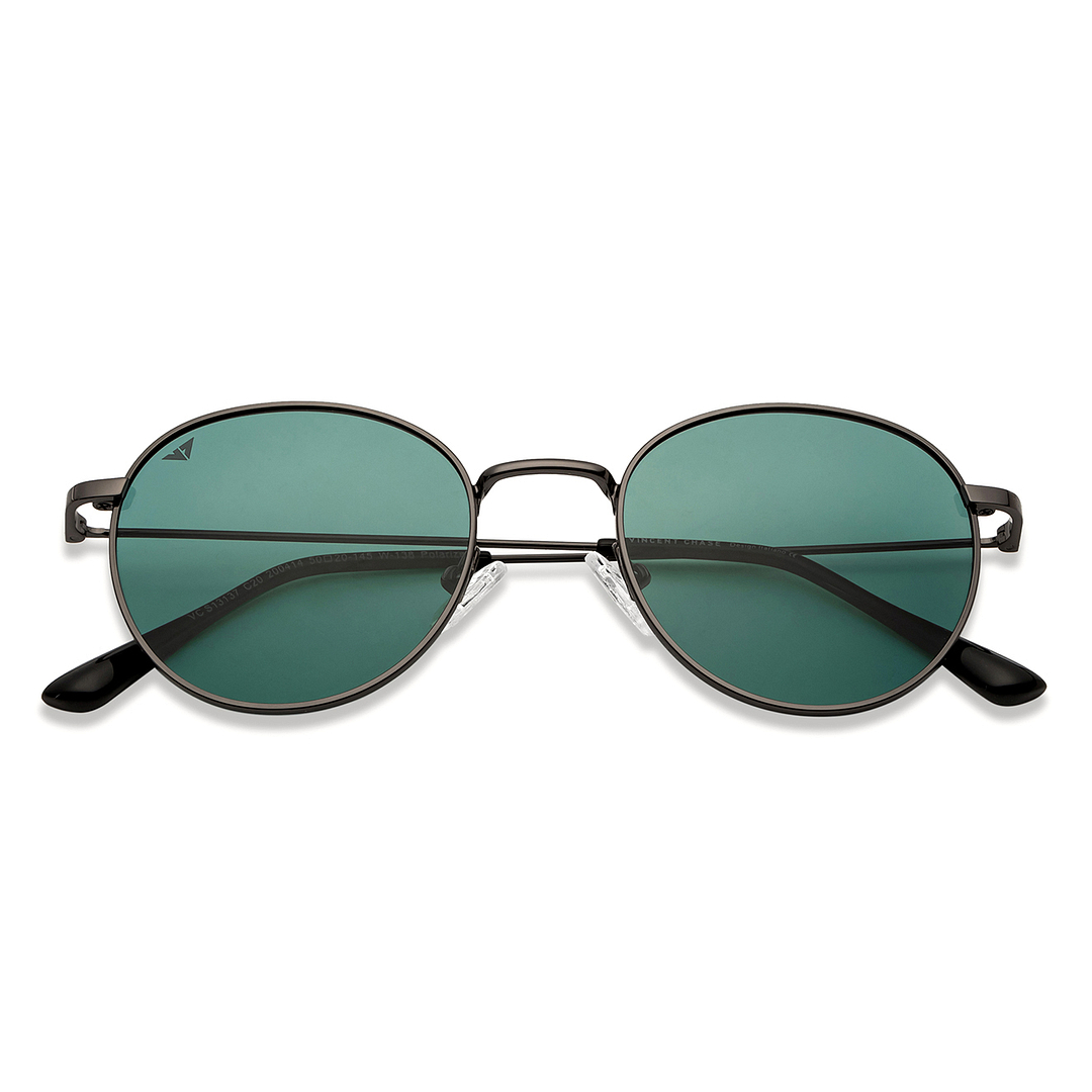 Vincent Chase Online Gunmetal Full Rim Round left side
