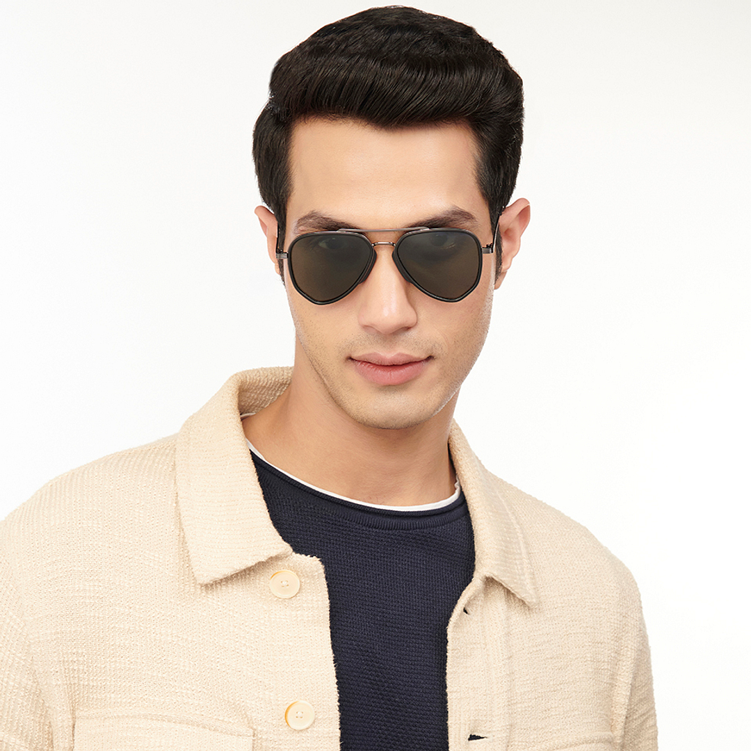 Vincent Chase Polarized Gunmetal Full Rim Aviator right side