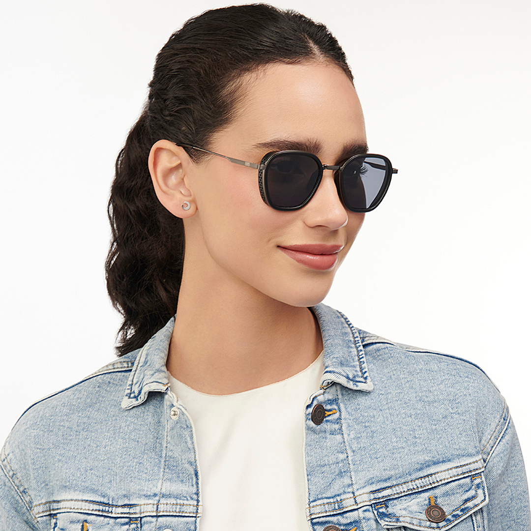 Vincent Chase Polarized Gunmetal Full Rim Geometric left side