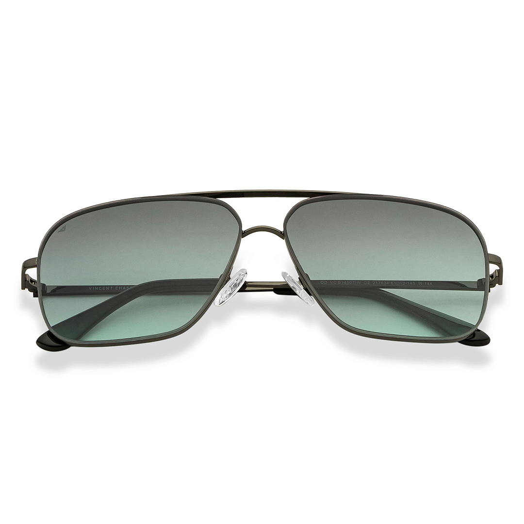 Vincent Chase Gunmetal Full Rim Rectangle left side