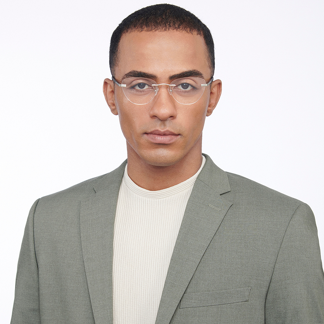 Vincent Chase Online Mid Gunmetal Rimless Cat Eye left side