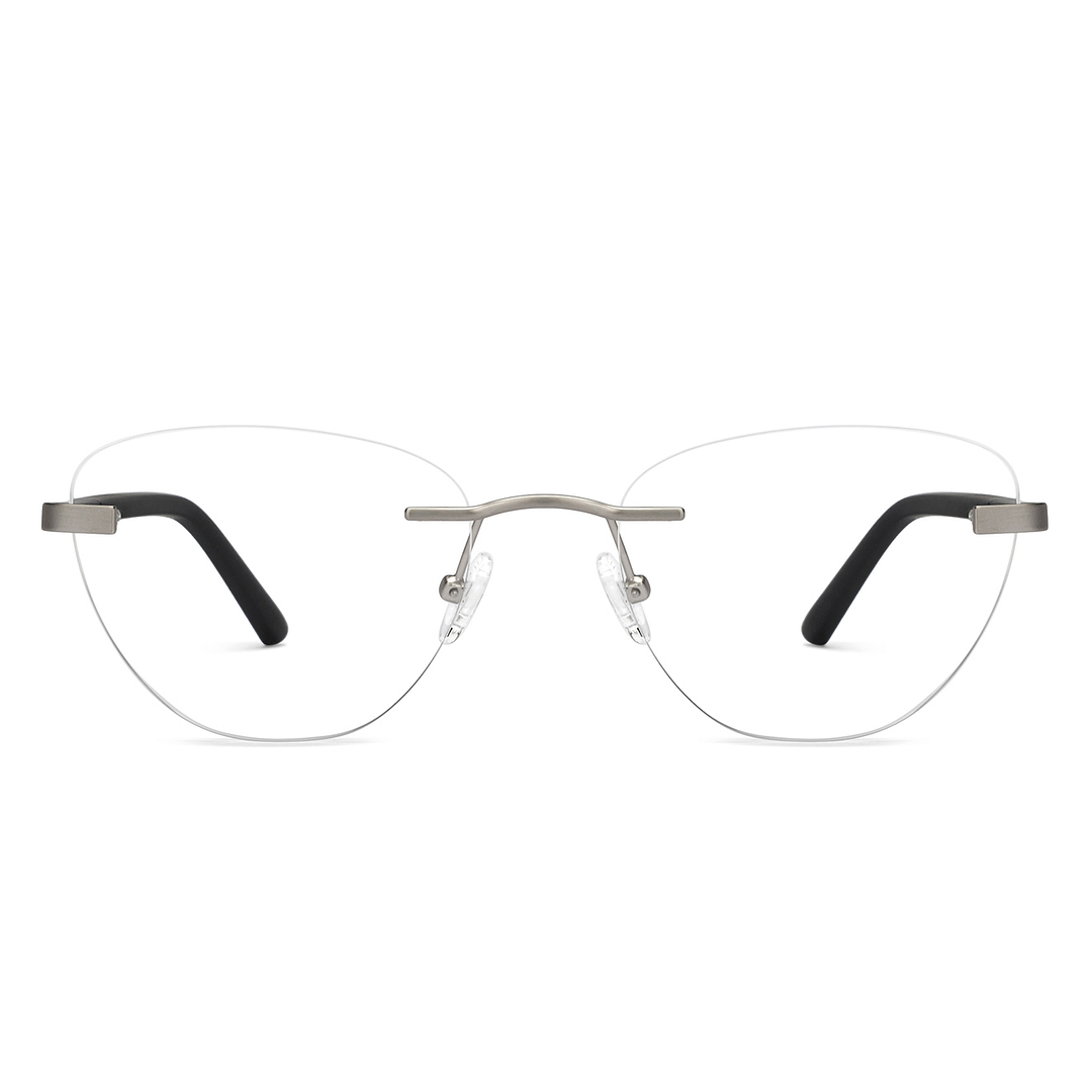 Vincent Chase Online Mid Gunmetal Rimless Cat Eye left side