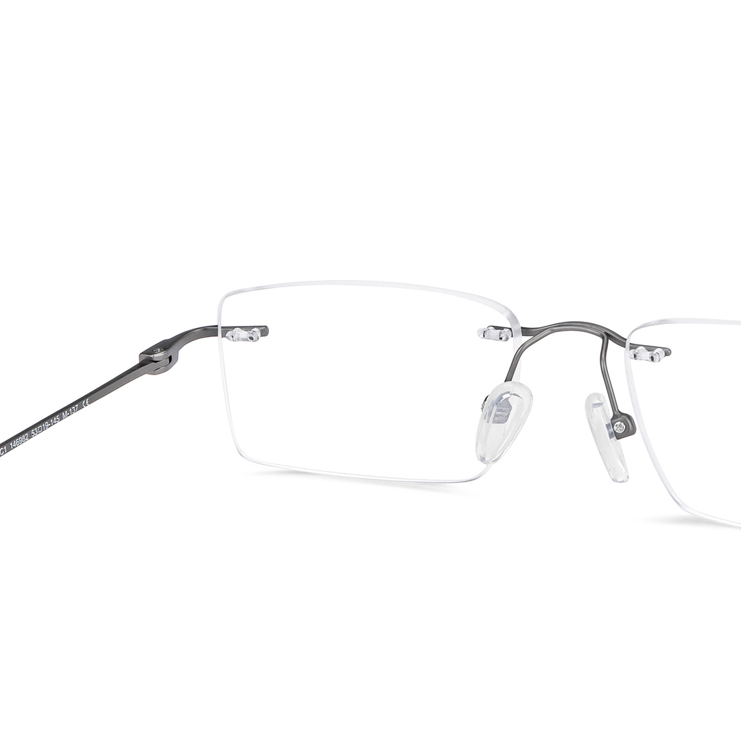 Vincent Chase Online Mid Gunmetal Rimless Rectangle right side