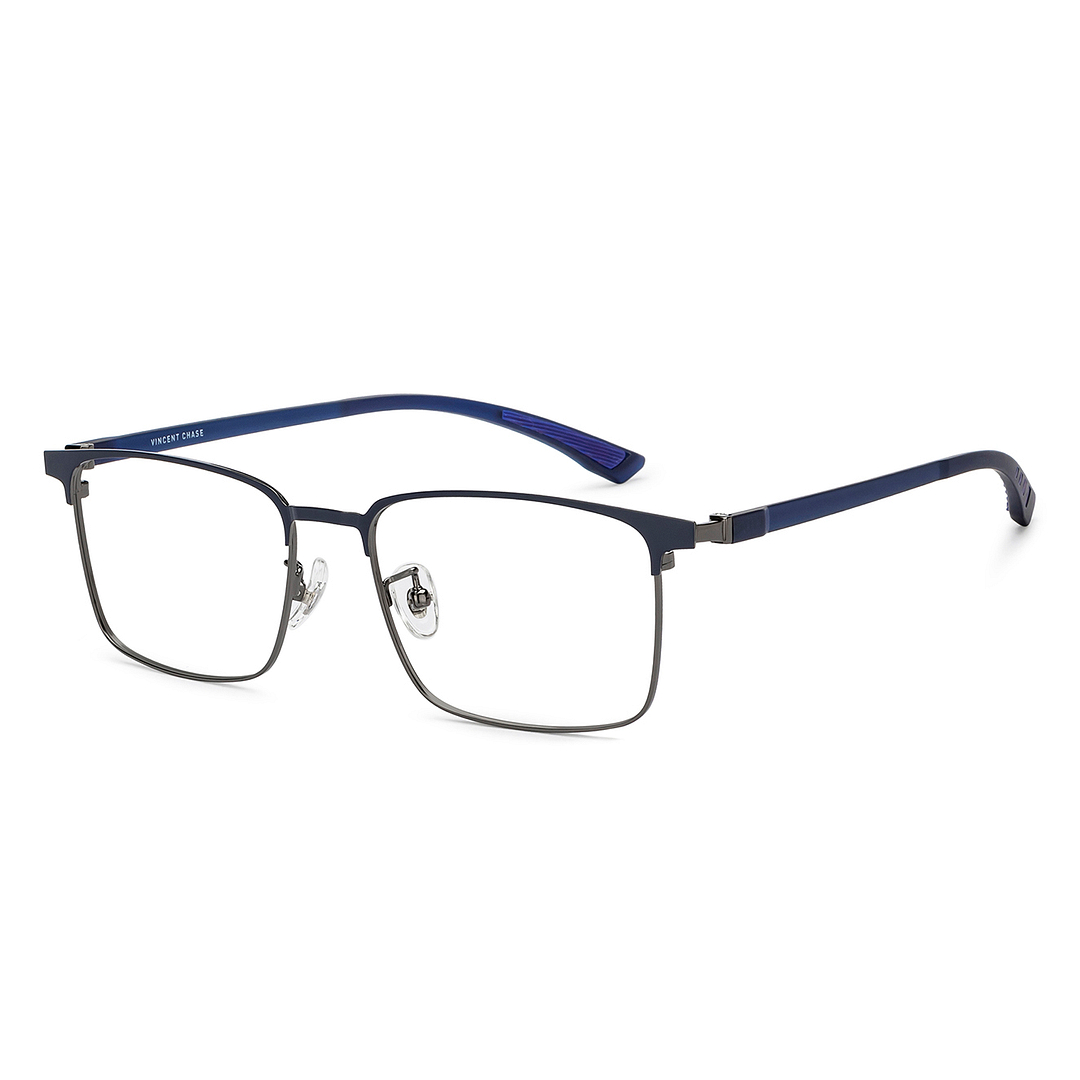 50枚限定 everyone AZS by Vincent Gunmetal Blue Full Rim Square Lenskart SG Essentials VC E15655AF