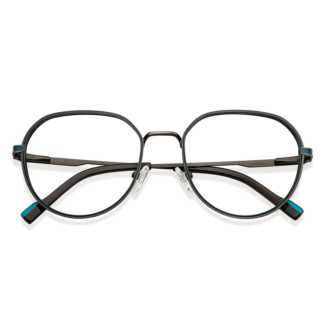 Vincent Chase Online Mid Gunmetal Full Rim Geometric left side
