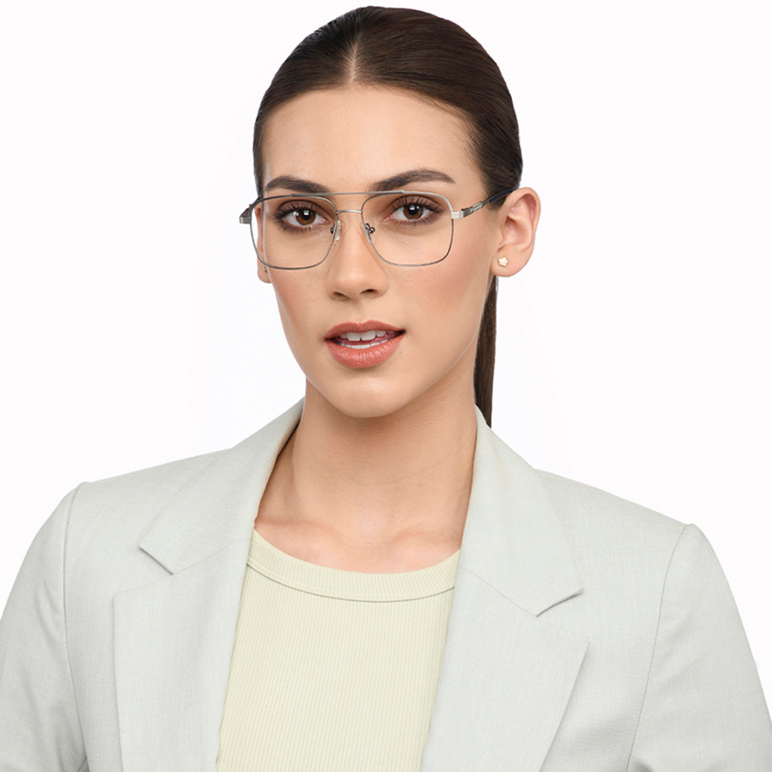 Vincent Chase Mid Gunmetal Full Rim Geometric left side