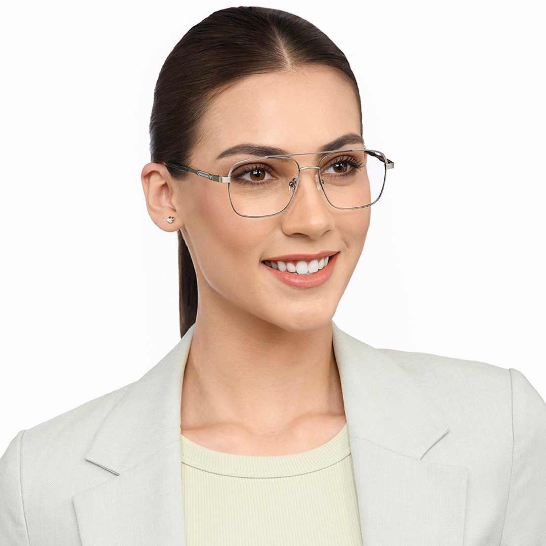 Vincent Chase Mid Gunmetal Full Rim Geometric right side