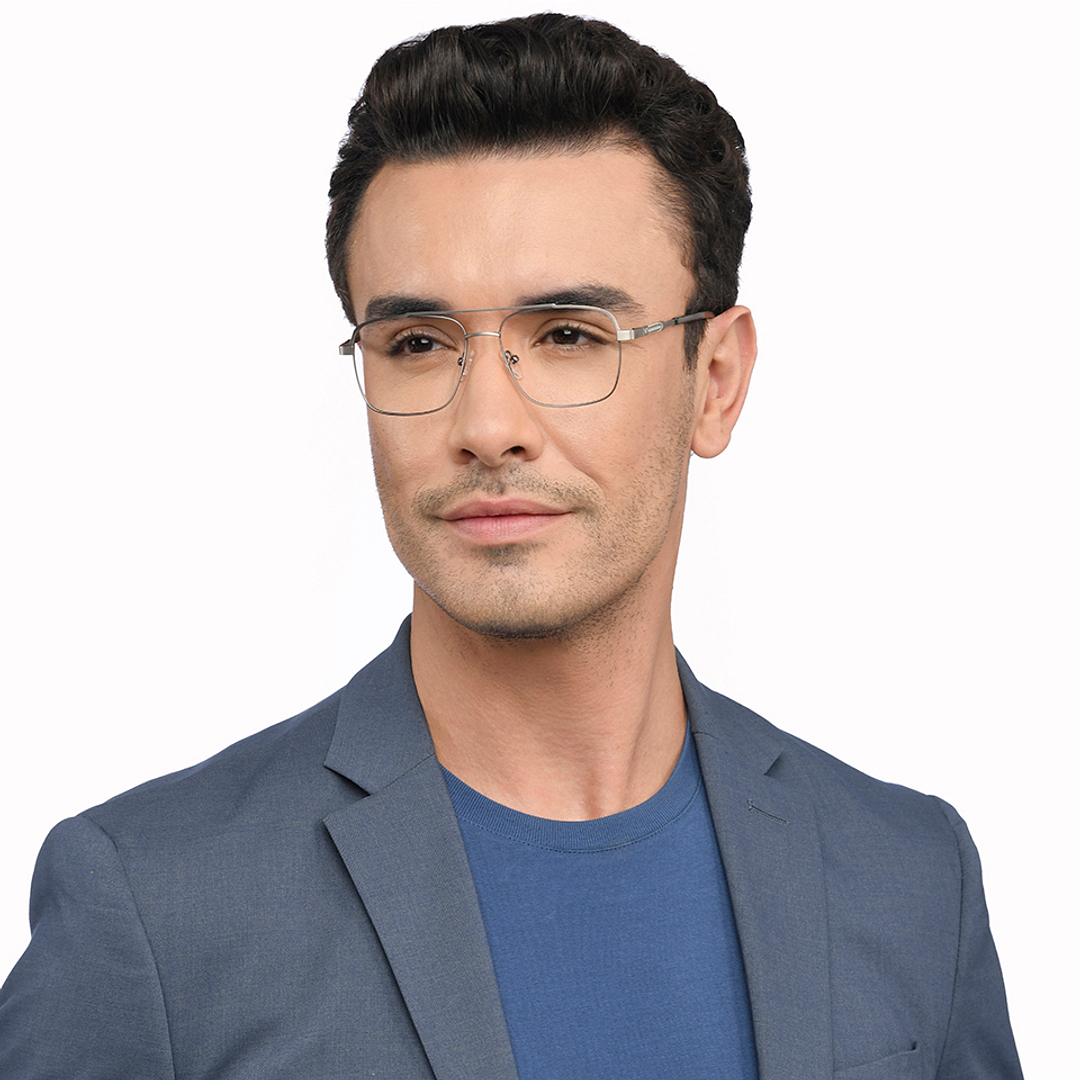 Vincent Chase Mid Gunmetal Full Rim Geometric right side