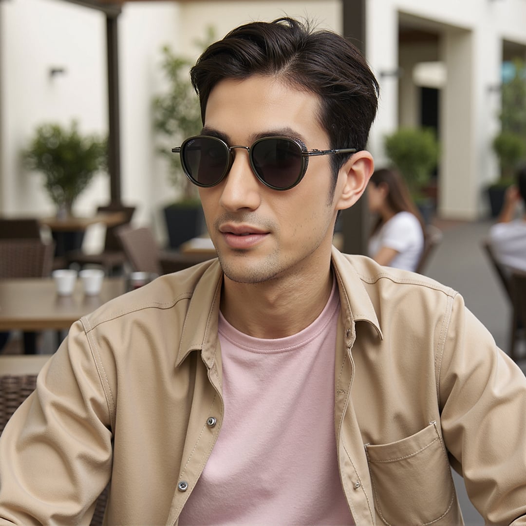 Vincent Chase Gunmetal Full Rim Aviator left side