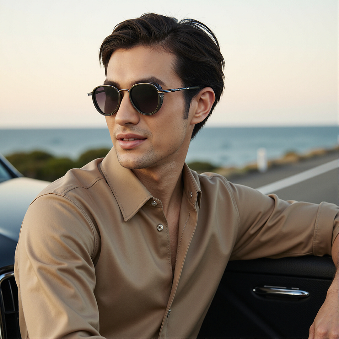Vincent Chase Gunmetal Full Rim Aviator left side