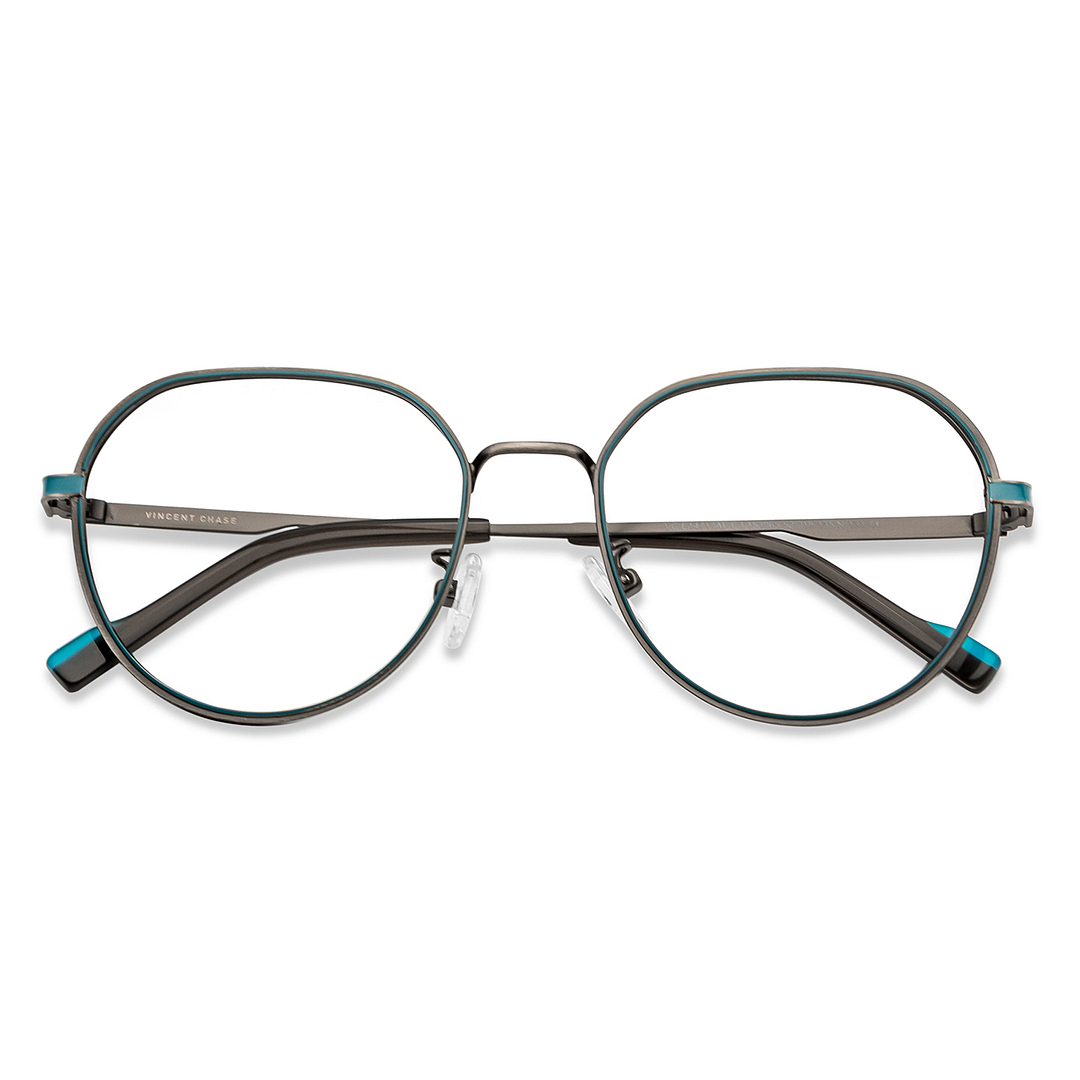 Vincent Chase Online Mid Gunmetal Full Rim Round left side