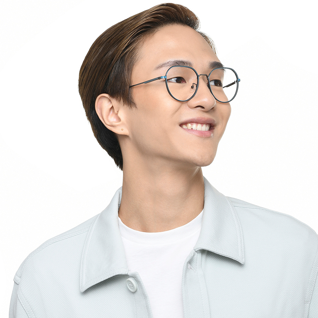 Vincent Chase Online Mid Gunmetal Full Rim Round left side