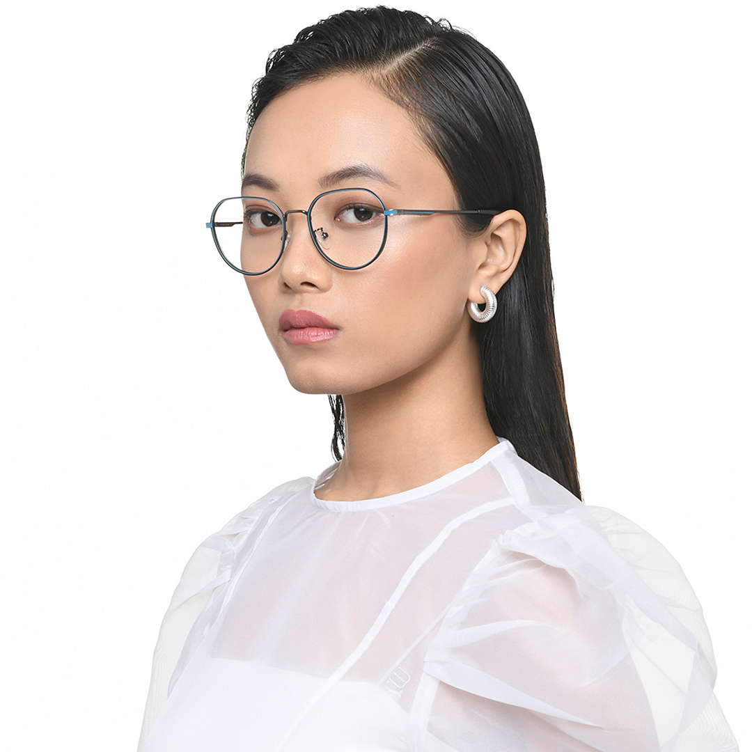 Vincent Chase Online Mid Gunmetal Full Rim Round left side