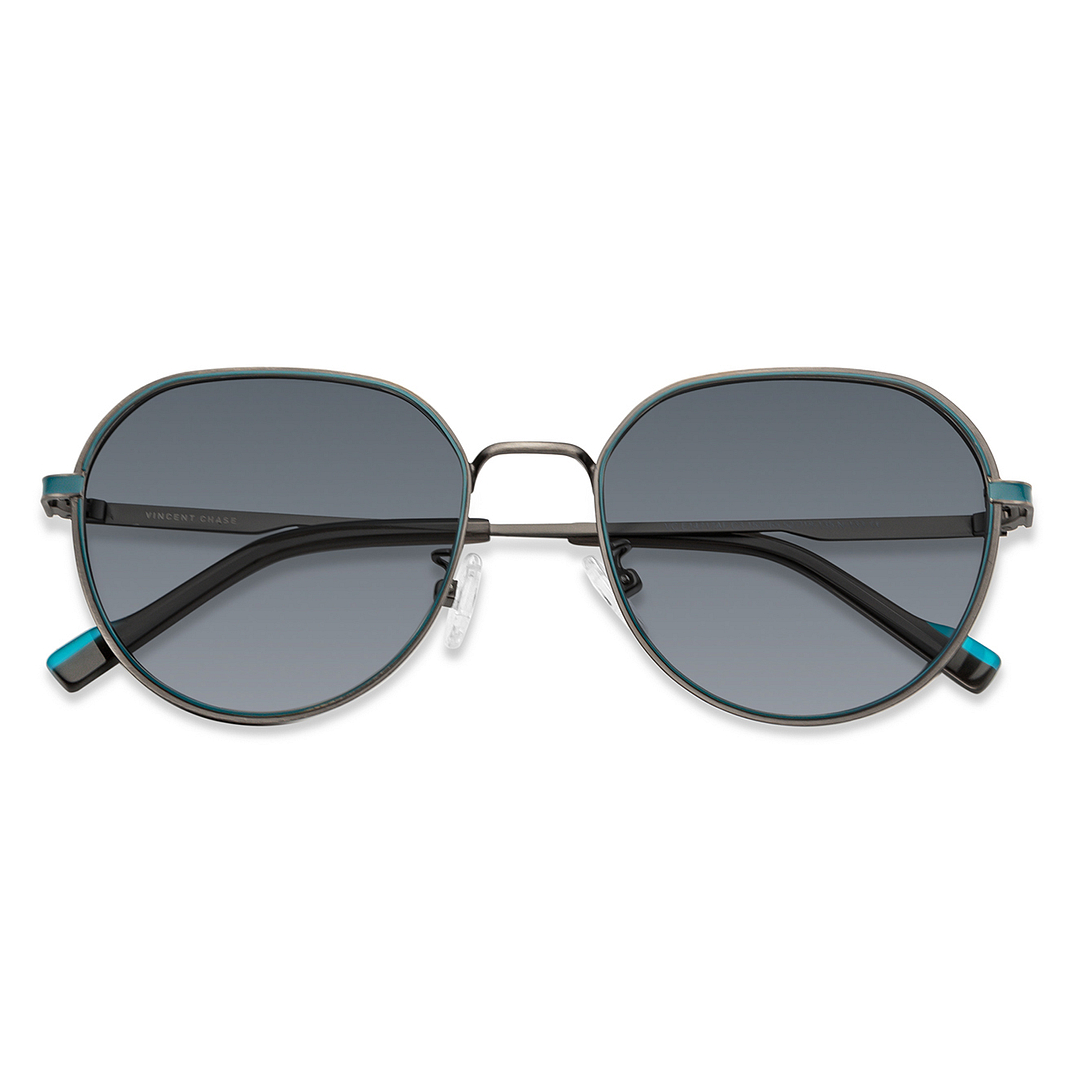 Vincent Chase Online Mid Gunmetal Full Rim Round left side