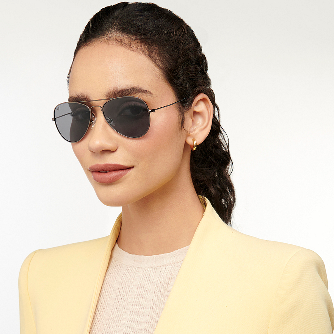 Vincent Chase Online Gunmetal Full Rim Aviator left side