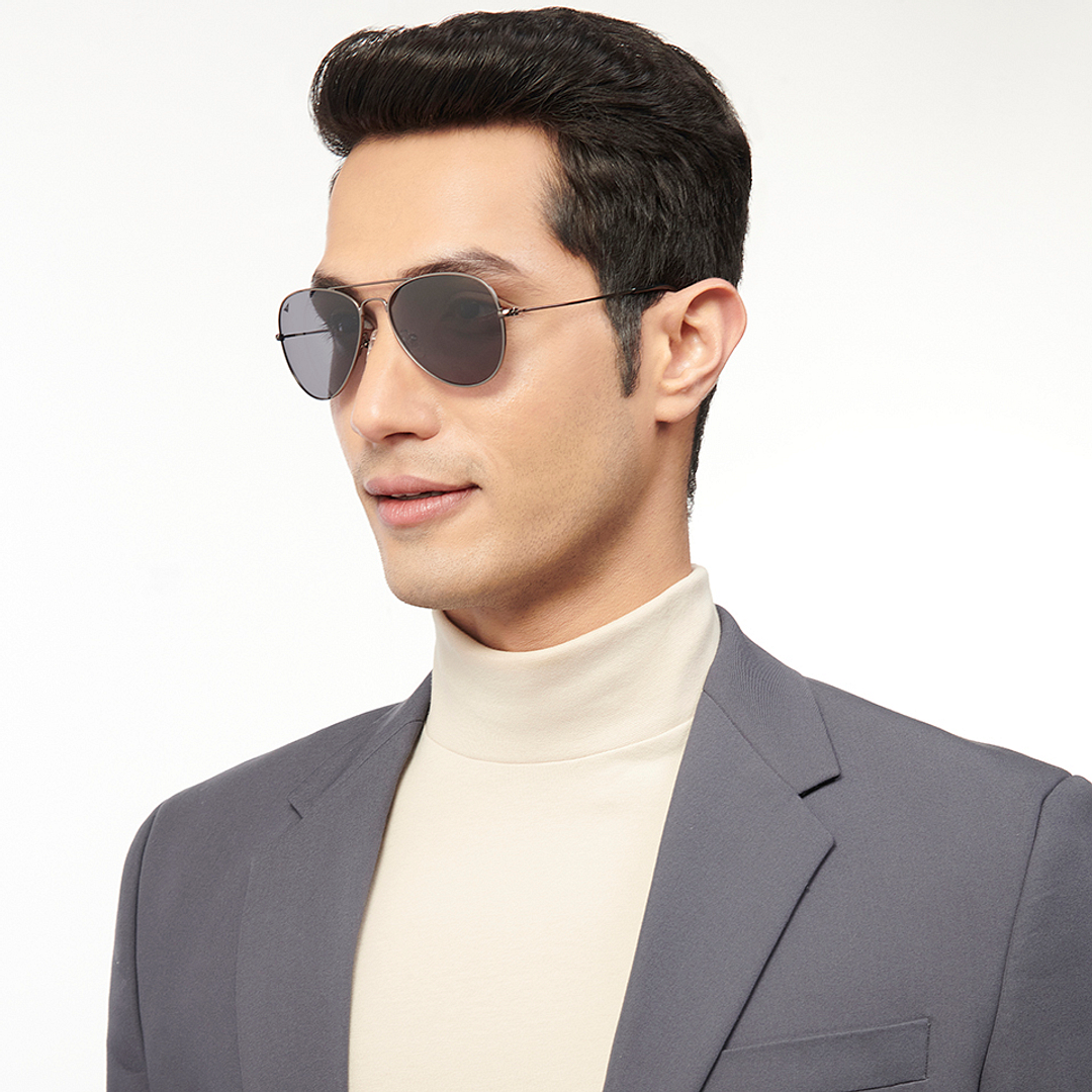 Vincent Chase Online Gunmetal Full Rim Aviator right side