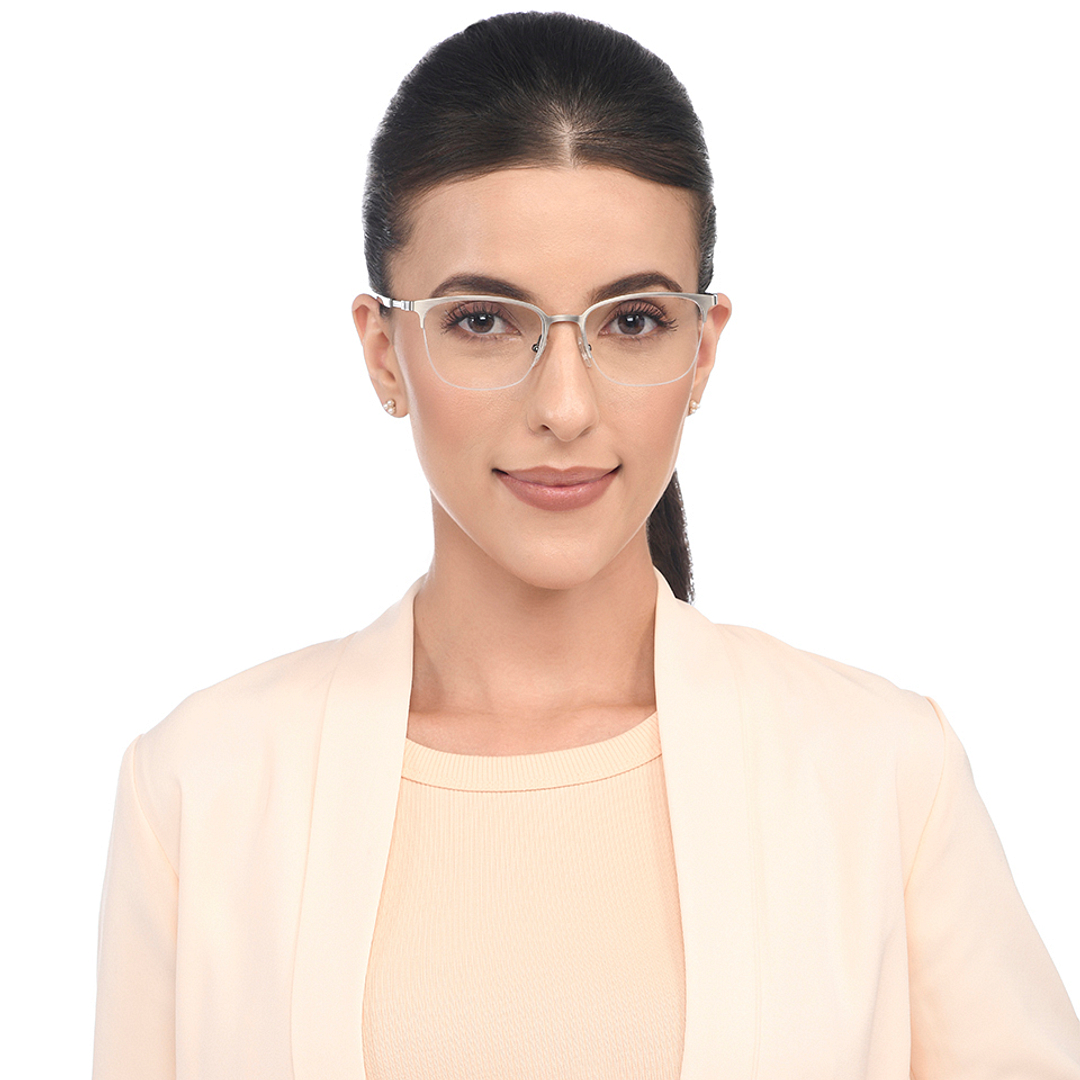 Vincent Chase Online Mid Gunmetal Half Rim Square left side