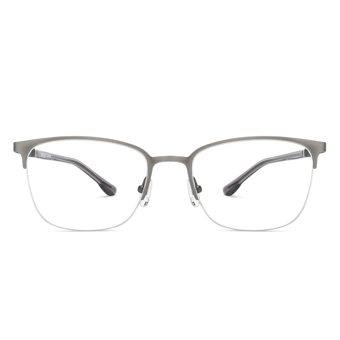 Vincent Chase Online Mid Gunmetal Half Rim Square left side