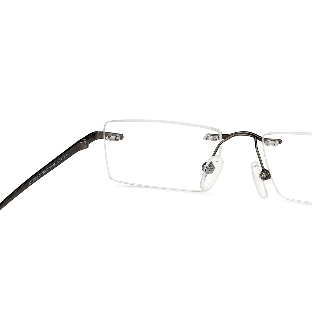 Vincent Chase Online Mid Gunmetal Rimless Rectangle right side