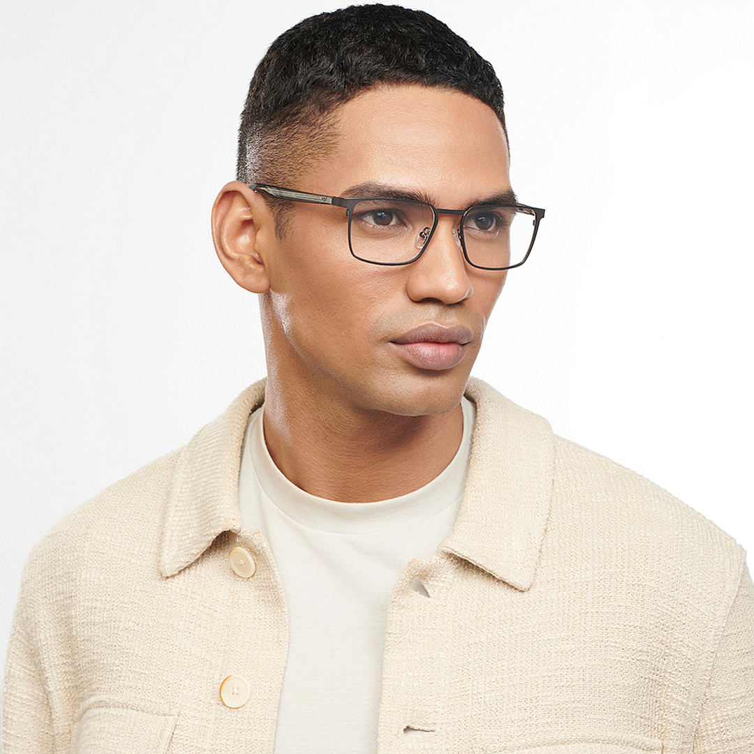 Vincent Chase Online Mid Gunmetal Full Rim Rectangle left side