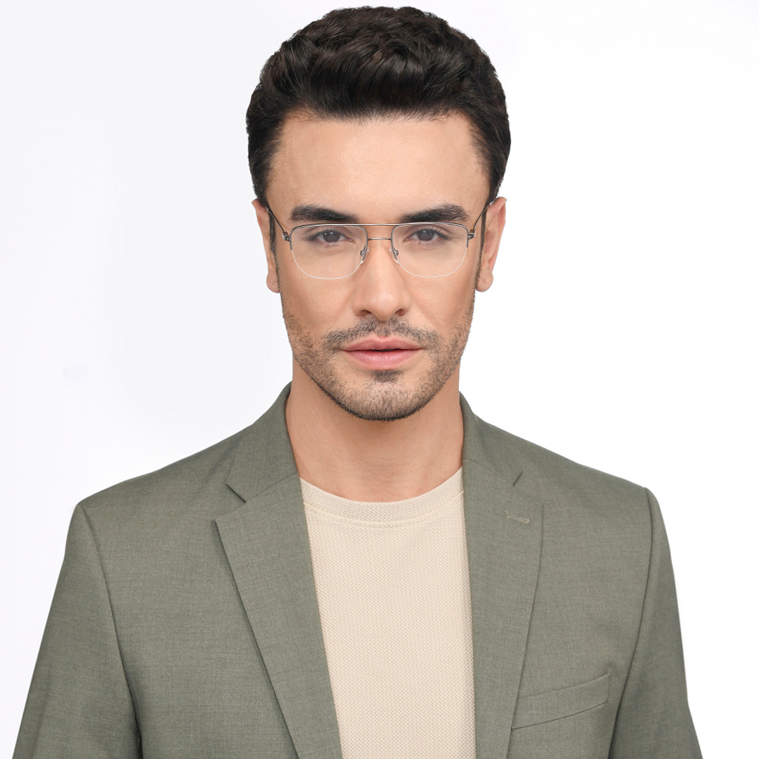 Vincent Chase Online Mid Gunmetal Half Rim Aviator right side