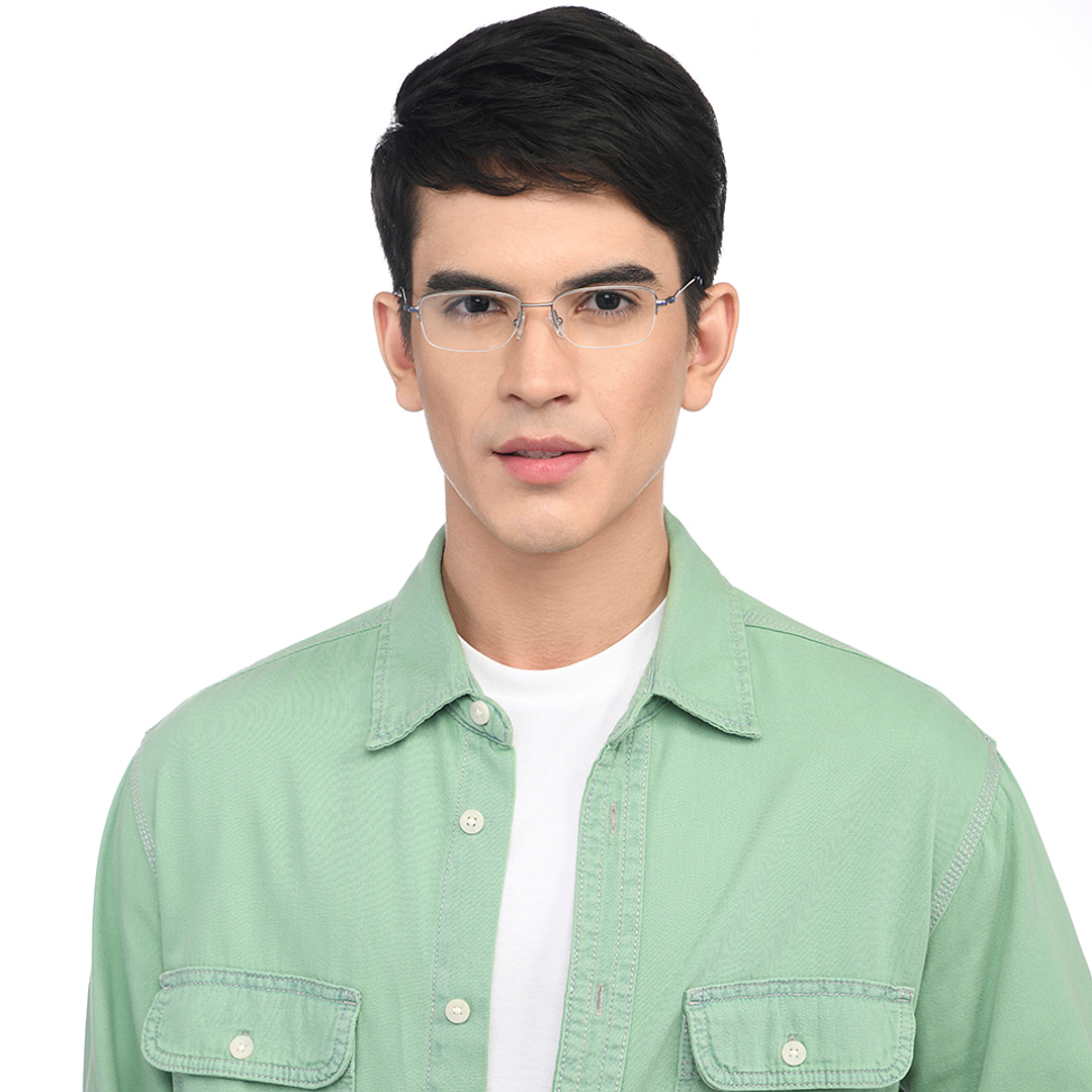 Vincent Chase Online Mid Gunmetal Half Rim Rectangle right side