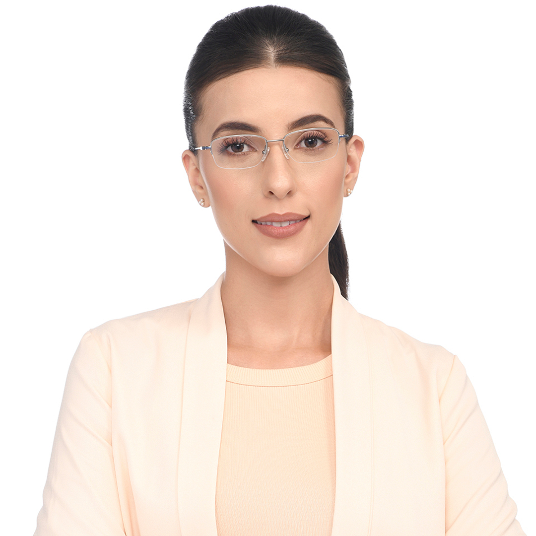 Vincent Chase Online Mid Gunmetal Half Rim Rectangle left side