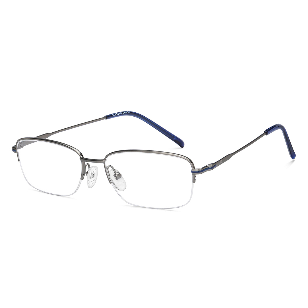 Vincent Chase Online Mid Gunmetal Half Rim Rectangle right side