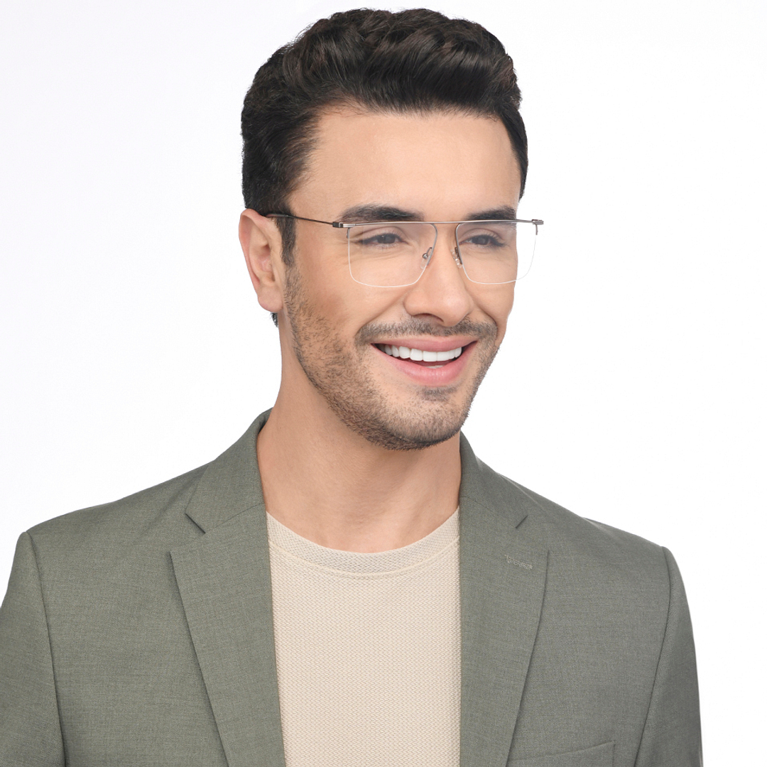 Vincent Chase Online Mid Gunmetal Half Rim Square right side