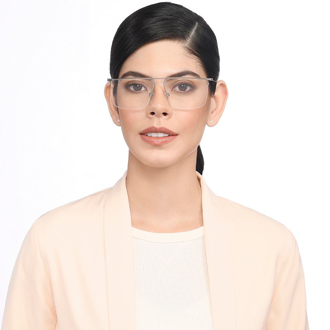 Vincent Chase Online Mid Gunmetal Half Rim Square right side