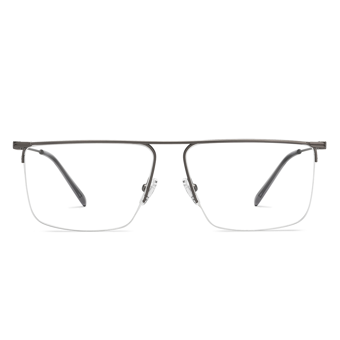 Vincent Chase Online Mid Gunmetal Half Rim Square left side