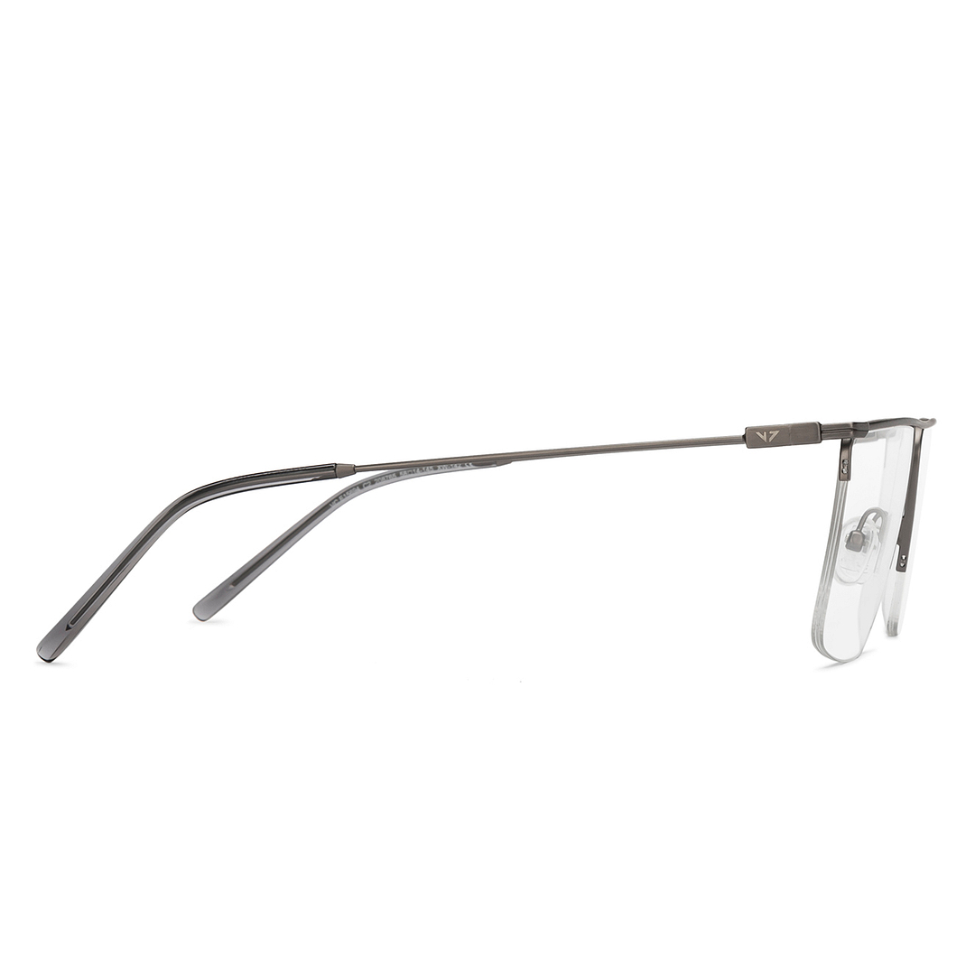 Vincent Chase Online Mid Gunmetal Half Rim Square left side