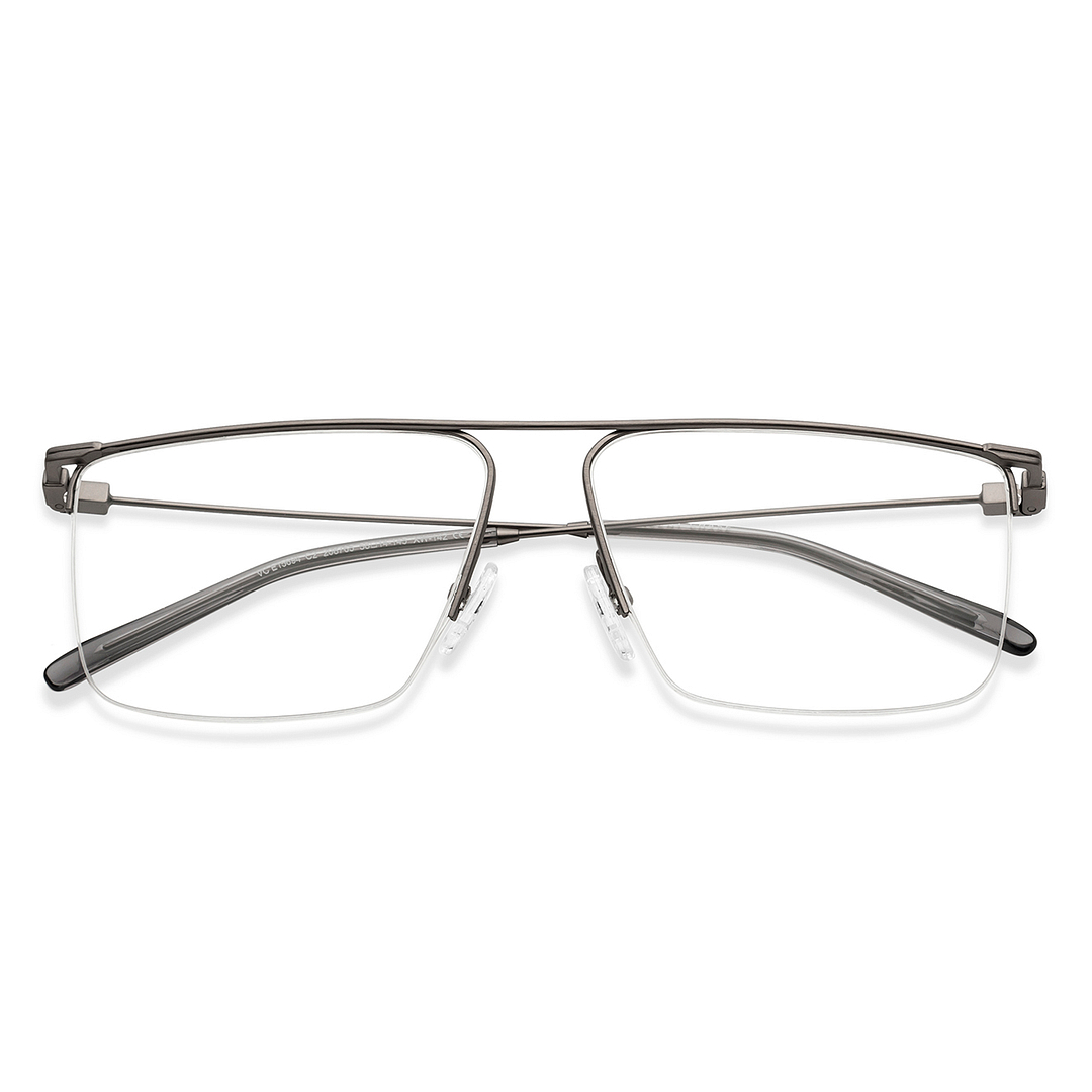 Vincent Chase Online Mid Gunmetal Half Rim Square left side