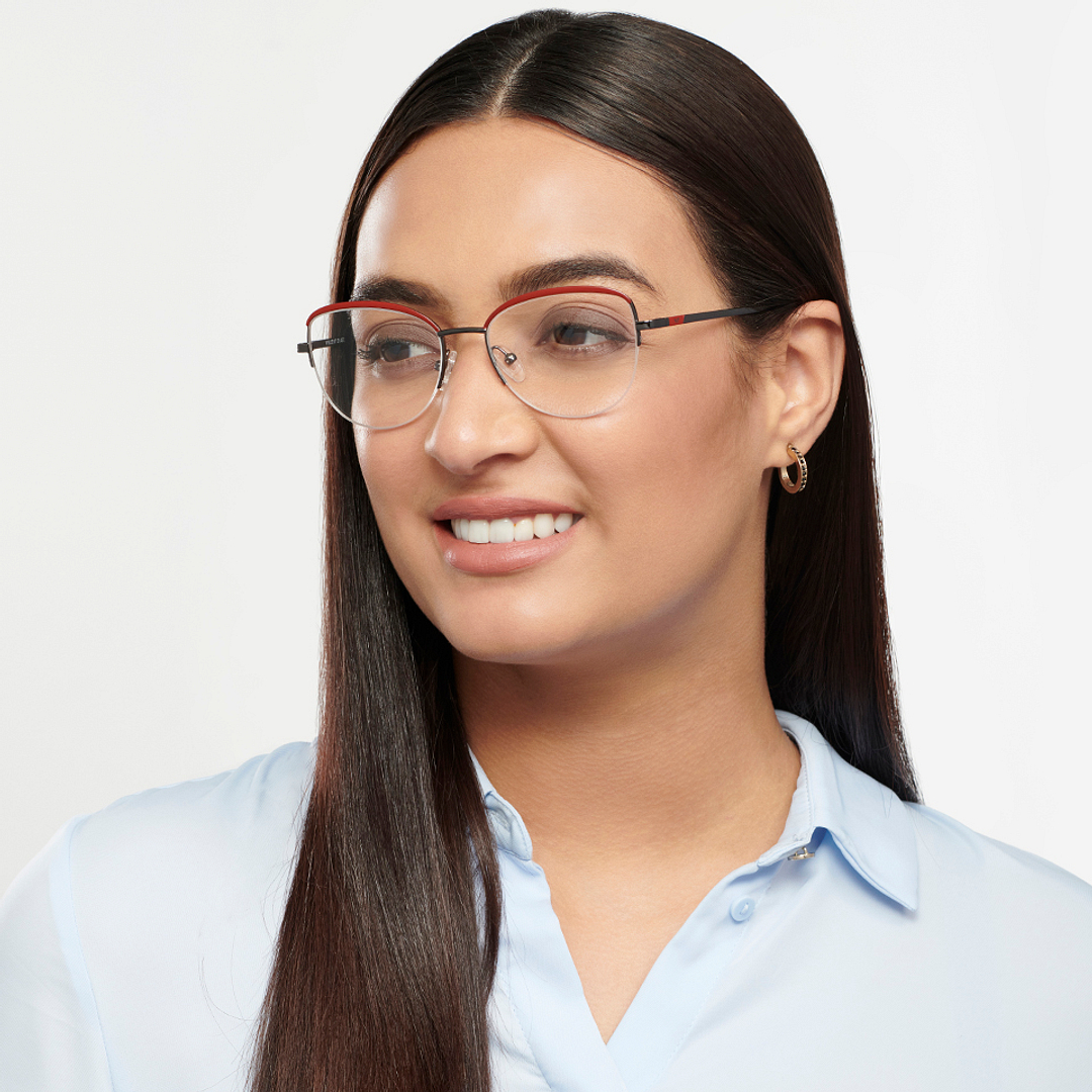 Vincent Chase Online Mid Gunmetal Half Rim Cat Eye right side