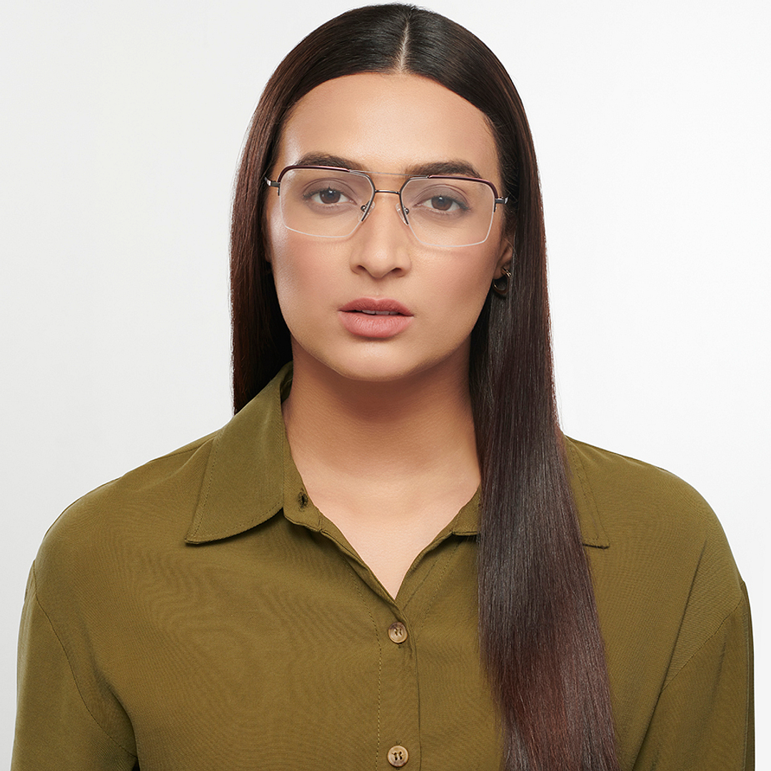 Vincent Chase Online Mid Gunmetal Half Rim Square right side