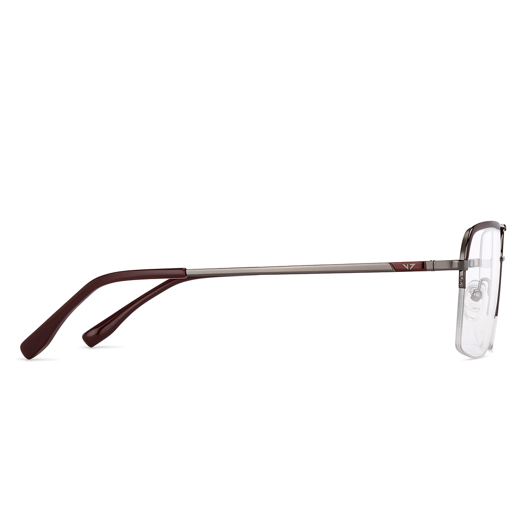 Vincent Chase Online Mid Gunmetal Half Rim Square left side