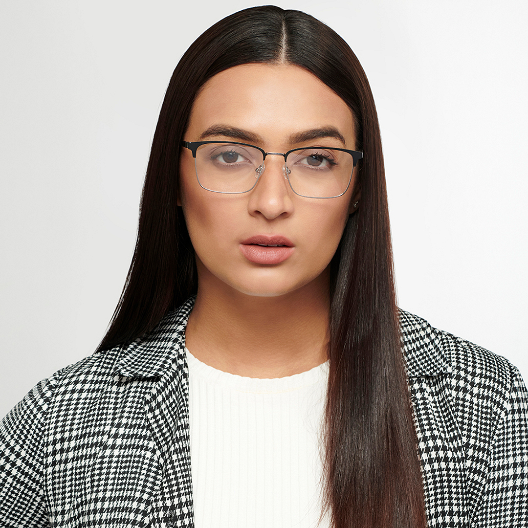 Vincent Chase Dark Silver Full Rim Square left side