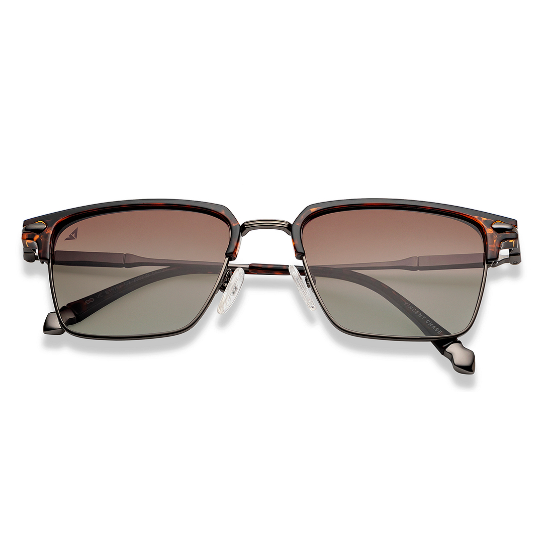 Vincent Chase Online Gunmetal Full Rim Clubmaster left side