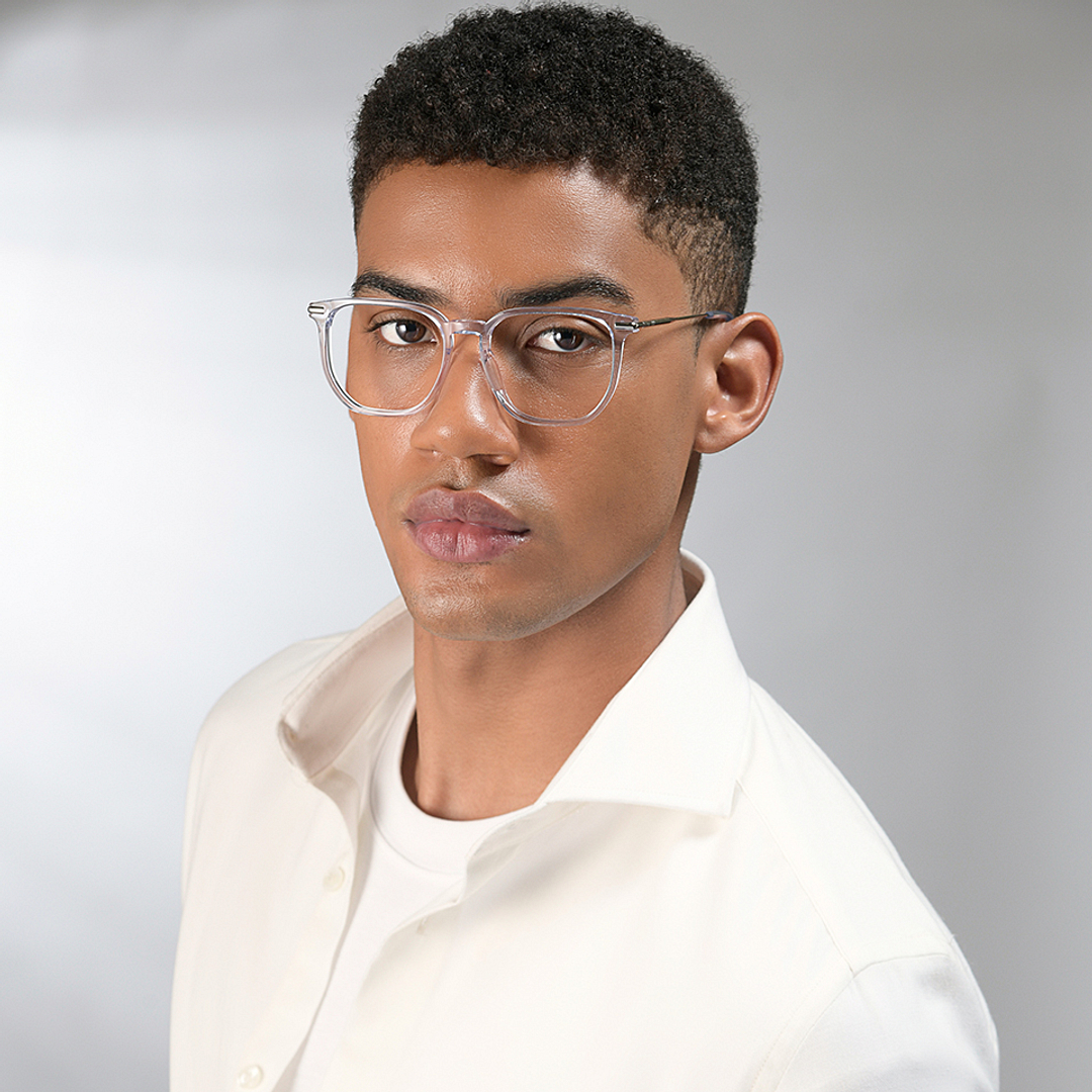 Vincent Chase Blue Transparent Full Rim Geometric right side