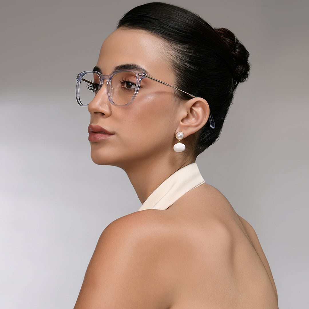 Vincent Chase Blue Transparent Full Rim Geometric right side