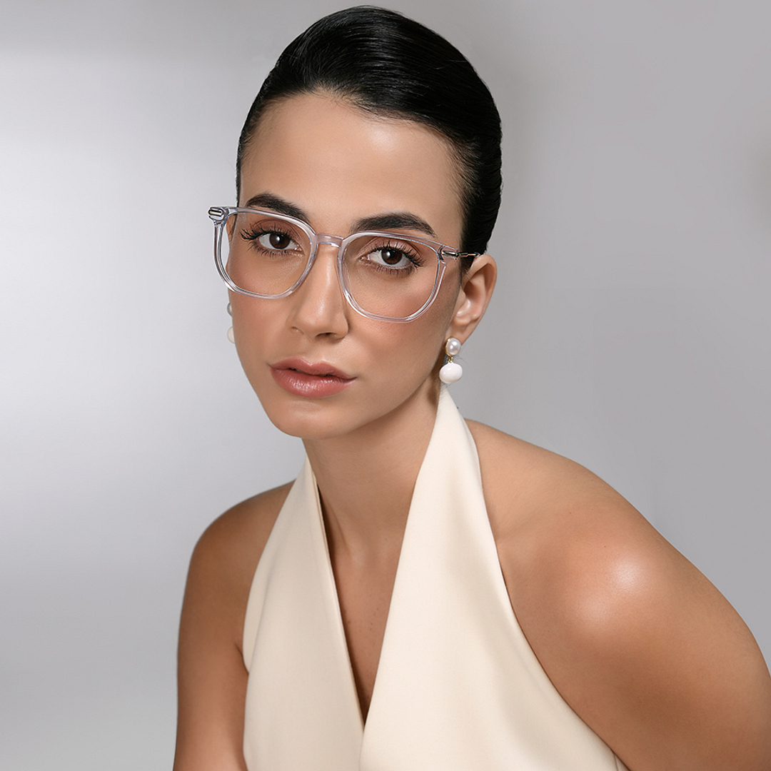 Vincent Chase Blue Transparent Full Rim Geometric left side