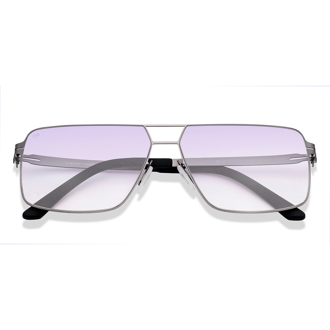 Purple Gunmetal Full Rim Rectangle Vincent Chase VC Sun Metal VC